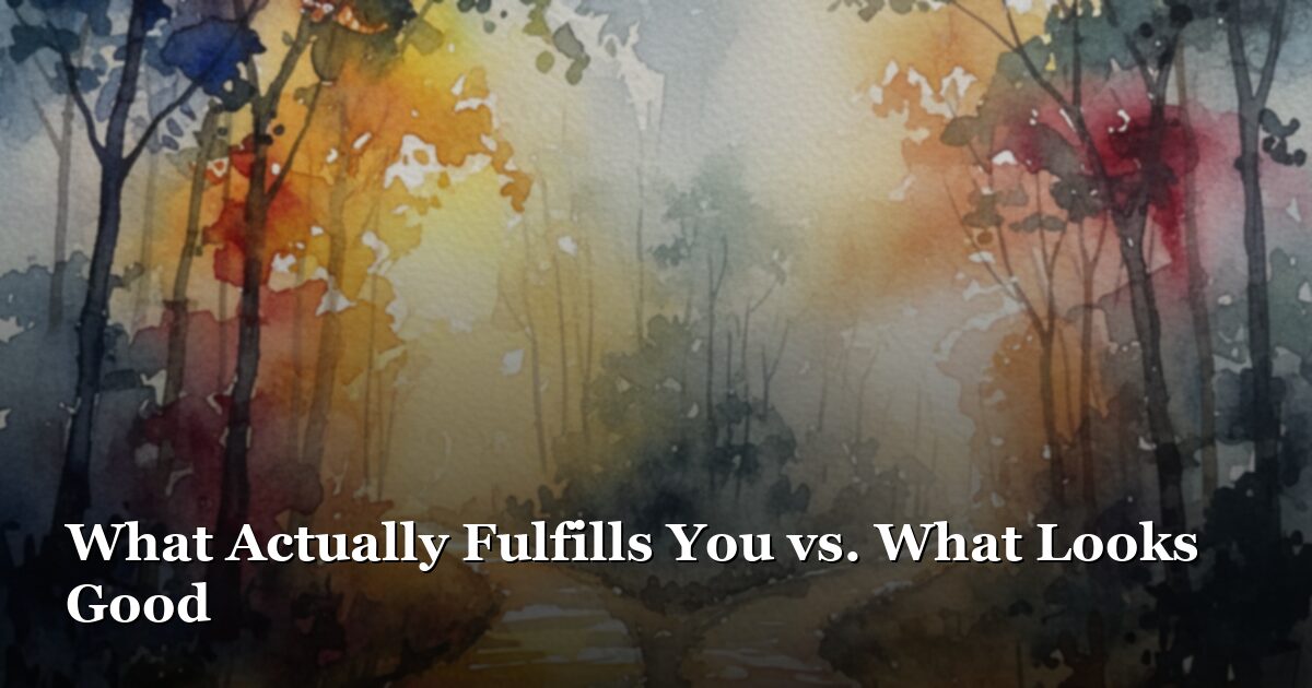 What Actually Fulfills You vs. What Looks Good